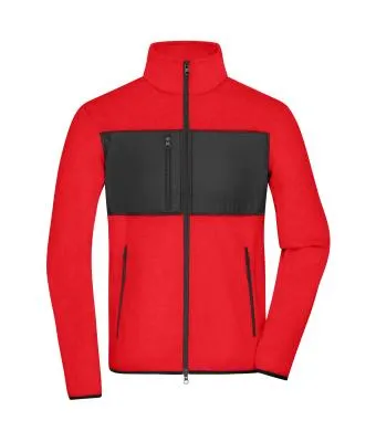 Men's Fleece Jacket GRS (Schwarz, XS, Druck ≤10x10 cm)